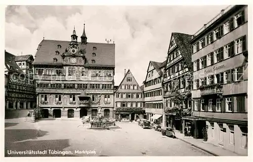 AK / Ansichtskarte Tuebingen Marktplatz Rathaus Kat. Tuebingen