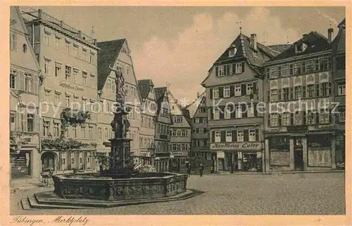 AK / Ansichtskarte Tuebingen Marktplatz Neptunbrunnen Kat. Tuebingen