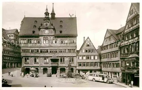 AK / Ansichtskarte Tuebingen Rathaus Marktplatz Neptunbrunnen Kat. Tuebingen