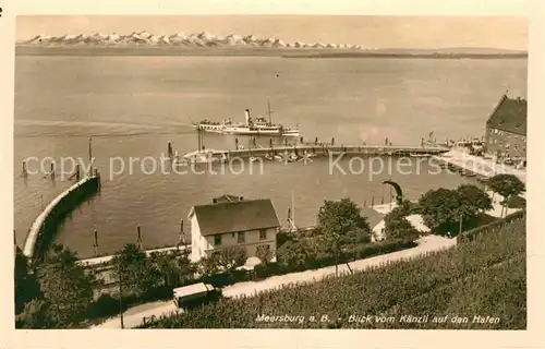 AK / Ansichtskarte Meersburg Bodensee Blick vom Kaenzli zum Hafen Kat. Meersburg