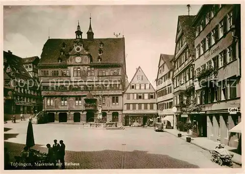 AK / Ansichtskarte Tuebingen Marktplatz Rathaus Kat. Tuebingen