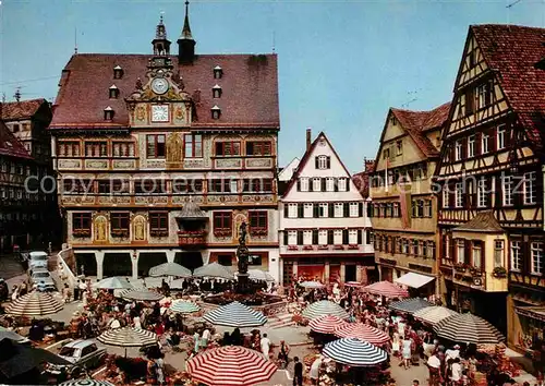 AK / Ansichtskarte Tuebingen Marktplatz Rathaus  Kat. Tuebingen