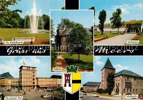 AK / Ansichtskarte Moers Rathaus Schlosspark koenigl. Hof Schloss  Kat. Moers