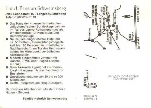 AK / Ansichtskarte Langenei Hotel Schweinsberg Kat. Lennestadt