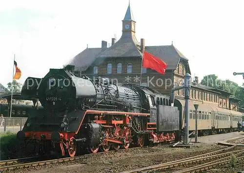 AK / Ansichtskarte Lokomotive Einheitsgueterzuglokomotive 411231 4 Bahnhof Gusten  Kat. Eisenbahn