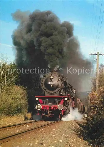 AK / Ansichtskarte Lokomotive Einheitsgueterzuglokomotive 41360 Strecke Wulmeringhausen Brunskappel Kat. Eisenbahn