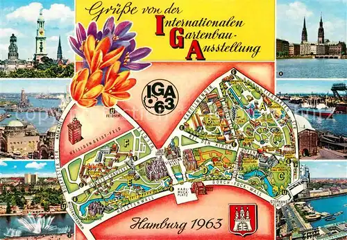 AK / Ansichtskarte Gartenbauaustellung IGA Hamburg Lageplan  Kat. Expositions