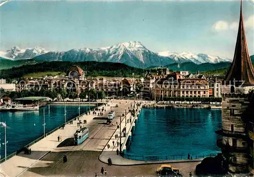 AK / Ansichtskarte Strassenbahn Luzern Alpen  Kat. Strassenbahn