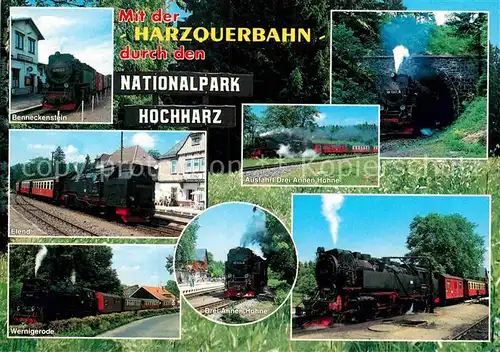 AK / Ansichtskarte Lokomotive Harzquerbahn Nationalpark Hochharz Elend Drei Annen Hohne  Kat. Eisenbahn