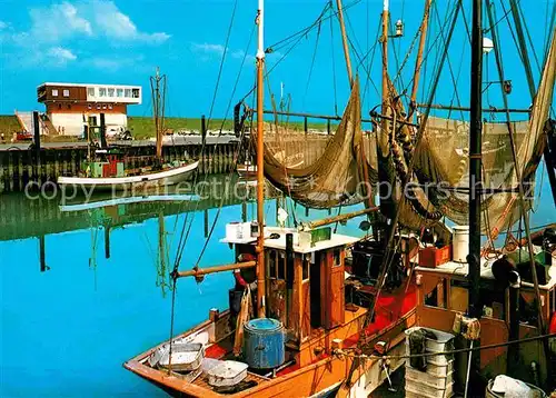 AK / Ansichtskarte Fischerei Fischkutter Dornumersiel Hafen Strandhalle  Kat. Handwerk