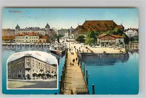 AK / Ansichtskarte Konstanz Bodensee Hotel Halm Anlegestelle Kat. Konstanz