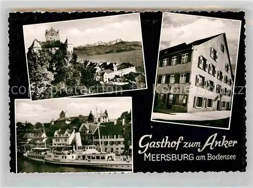 AK / Ansichtskarte Meersburg Bodensee Gasthof zum Anker Personendampfer Schloss Kat. Meersburg