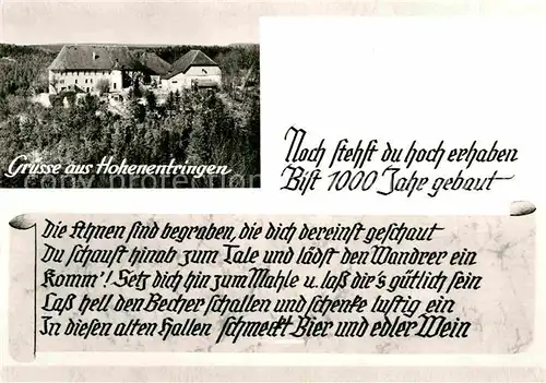 AK / Ansichtskarte Hohenentringen Tuebingen Schloss Ausflugsort Gastwirtschaft Kat. Tuebingen