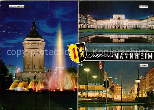 AK / Ansichtskarte Mannheim Planken Schloss Wasserturm  Kat. Mannheim