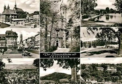 AK / Ansichtskarte Goettingen Niedersachsen Bismarckturm Rathaus Gaenselieselbrunnen  Kat. Goettingen