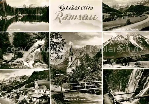 AK / Ansichtskarte Ramsau Berchtesgaden Bergkirche Wimbachklamm Hintersee Kat. Ramsau b.Berchtesgaden