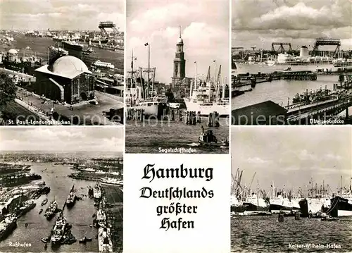 AK / Ansichtskarte Hamburg Segelschiffhafen Kaiser Wilhelm Hafen St. Pauli Landungsbruecken Kat. Hamburg