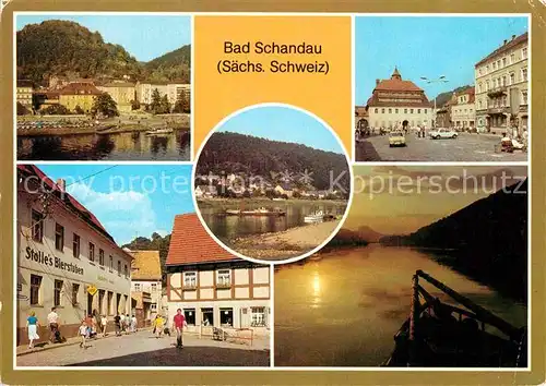 AK / Ansichtskarte Bad Schandau Markt Poststrasse Elbpartie Kat. Bad Schandau