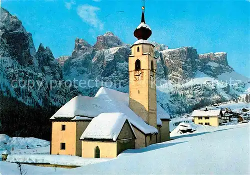 AK / Ansichtskarte Colfosco Kirche Sella Gruppe Kat. Corvara Bolzano