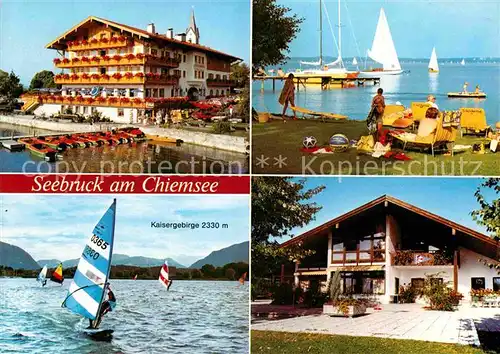 AK / Ansichtskarte Seebruck Chiemsee Hotel Strand Kaisergebirge Villa Kat. Seeon Seebruck