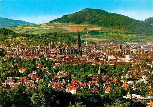 AK / Ansichtskarte Freiburg Breisgau Panorama mit Muenster Kat. Freiburg im Breisgau