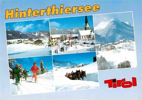 AK / Ansichtskarte Hinterthiersee Teilansichten Langlauf Pferdeschlittenfahrt Kat. Thiersee Tirol