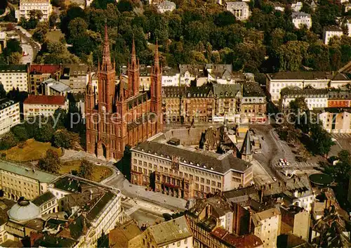 AK / Ansichtskarte Wiesbaden Fliegeraufnahme mit Kirche Kat. Wiesbaden