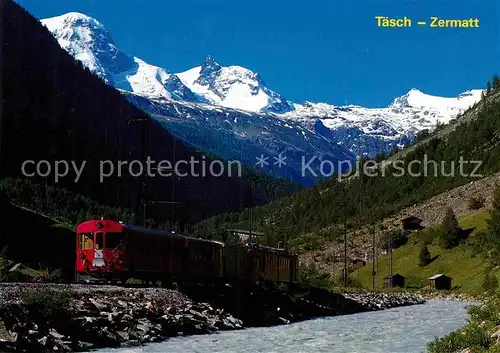 AK / Ansichtskarte Eisenbahn Zermatt Bahn Taesch Breithorn Kleines Matterhorn  Kat. Eisenbahn