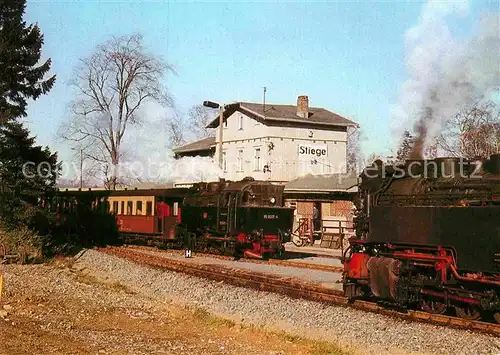 AK / Ansichtskarte Lokomotive Selketalbahn Bahnhof Stiege Kat. Eisenbahn