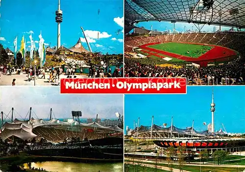 AK / Ansichtskarte Olympia Muenchen Olympiapark Olympiagelaende Olympiaturm Schwimmhalle  Kat. Sport