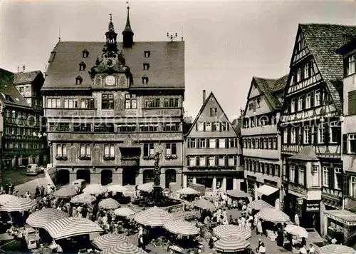 AK / Ansichtskarte Tuebingen Rathaus Marktplatz  Kat. Tuebingen