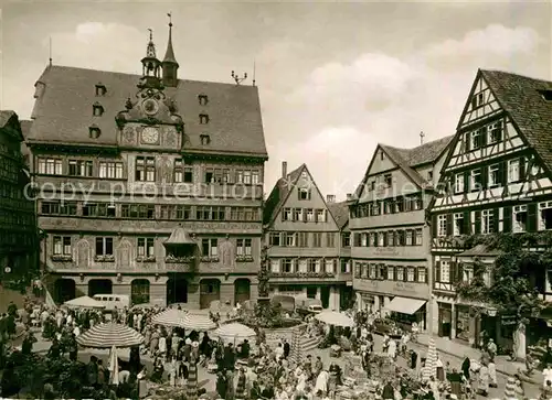 AK / Ansichtskarte Tuebingen Rathaus Marktplatz Kat. Tuebingen