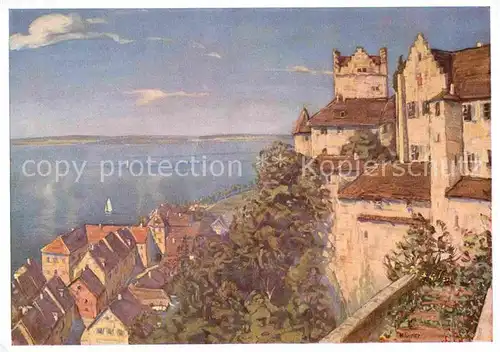 AK / Ansichtskarte Meersburg Bodensee Schloss Gemaelde von Hans Dieter Kat. Meersburg