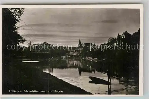 AK / Ansichtskarte Tuebingen Abendstimmung Neckar Kat. Tuebingen