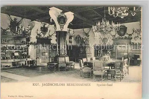 AK / Ansichtskarte Tuebingen Koenigliches Jagdschloss Bebenhausen Speisesaal Kat. Tuebingen