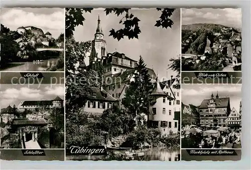 AK / Ansichtskarte Tuebingen Schloss Schlosstor Marktplatz Rathaus  Kat. Tuebingen