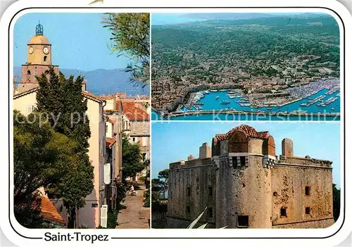 AK / Ansichtskarte Saint Tropez Var Teilansicht Fliegeraufnahme Schloss Kat. Saint Tropez