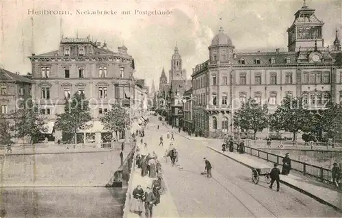 AK / Ansichtskarte Heilbronn Neckar Neckarbruecke Postgebaeude Kat. Heilbronn