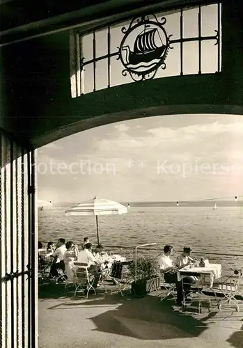 AK / Ansichtskarte Meersburg Bodensee Hotel zum Schiff Terrasse Kat. Meersburg