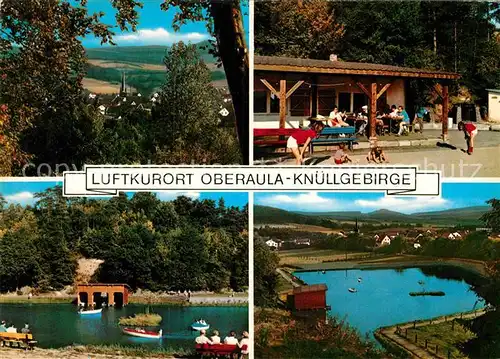 AK / Ansichtskarte Oberaula Hotel Pension Zum Stern See Bootfahren Landschaftspanorama Kat. Oberaula