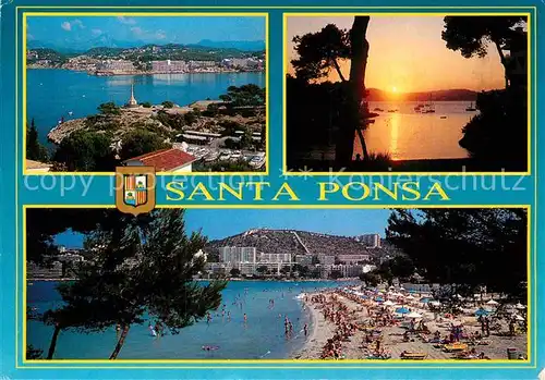 AK / Ansichtskarte Santa Ponsa Mallorca Islas Baleares Panorama Stimmungsbild Strand Kat. Calvia