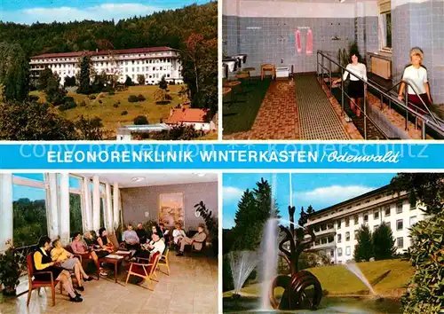 AK / Ansichtskarte Winterkasten Lindenfels Eleonorenklinik Wassertreten Aufenthaltsraum Brunnen Kat. Lindenfels