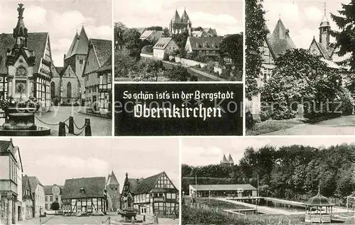 AK / Ansichtskarte Obernkirchen Bergstadt Fachwerk Freibad Kat. Obernkirchen