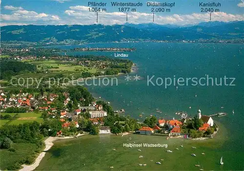 AK / Ansichtskarte Wasserburg Bodensee Fliegeraufnahme Kat. Wasserburg (Bodensee)