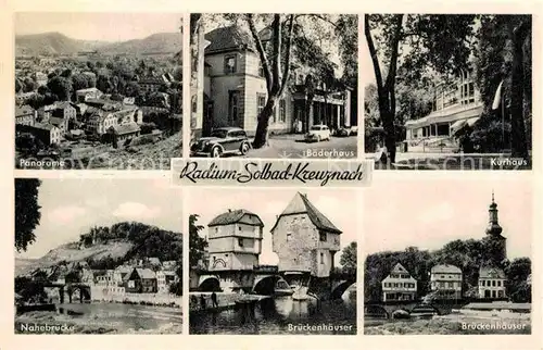 AK / Ansichtskarte Bad Kreuznach Panorama Baederhaus Kurhaus Brueckenhaeuser Nahe Bruecke Kat. Bad Kreuznach