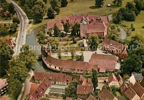 AK / Ansichtskarte Burgsteinfurt Schloss mit Vorhof Fliegeraufnahme Kat. Steinfurt