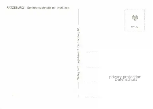 AK / Ansichtskarte Ratzeburg Seniorenwohnsitz mit Kurklinik Kat. Ratzeburg
