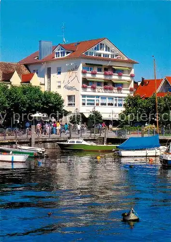 AK / Ansichtskarte Langenargen Bodensee Hotel Litz Uferpromenade Hafen Kat. Langenargen