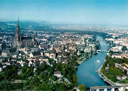 AK / Ansichtskarte Ulm Donau mit Donau und Muenster Fliegeraufnahme Kat. Ulm