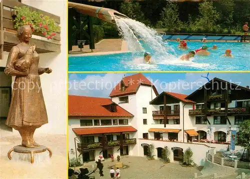 AK / Ansichtskarte Griesbach Rottal Brunnenplatzl Statue Thermalbad Luftkurort Kat. Bad Griesbach i.Rottal